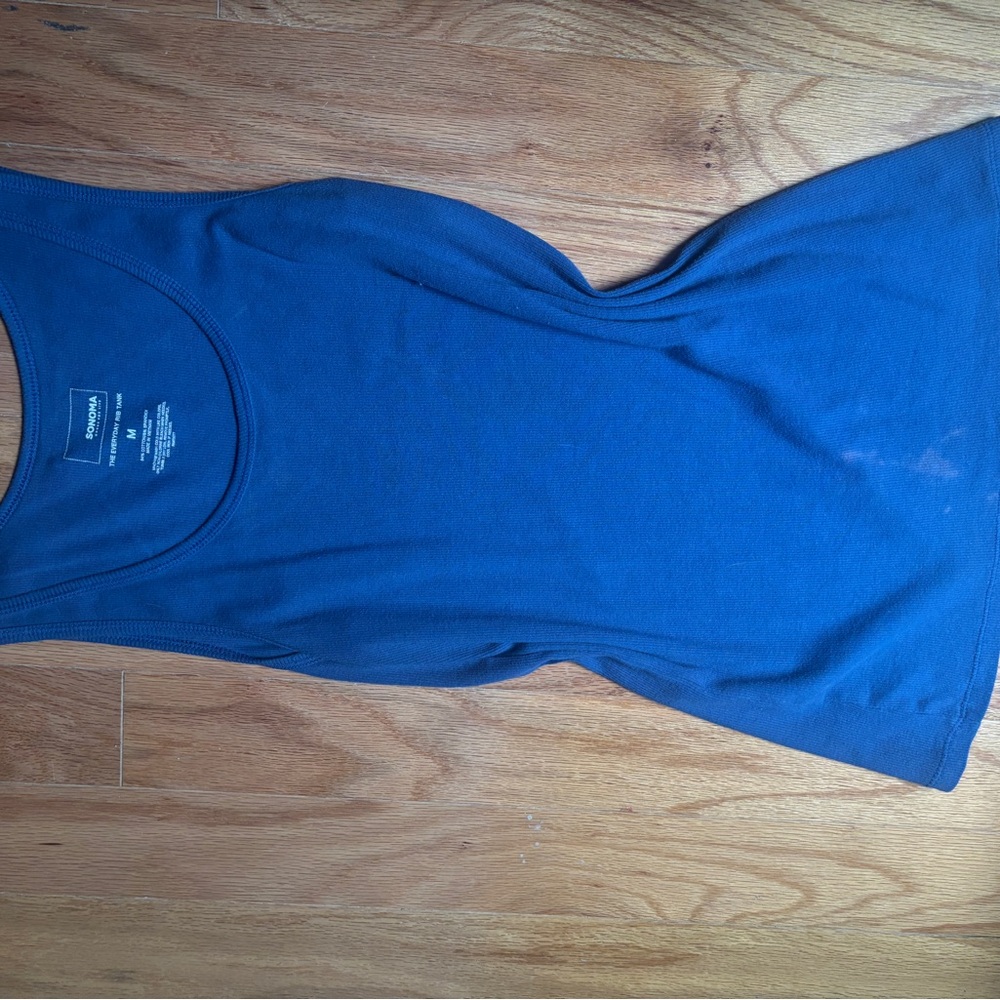 Sonoma Blue Fitted Cut Out Tank Top